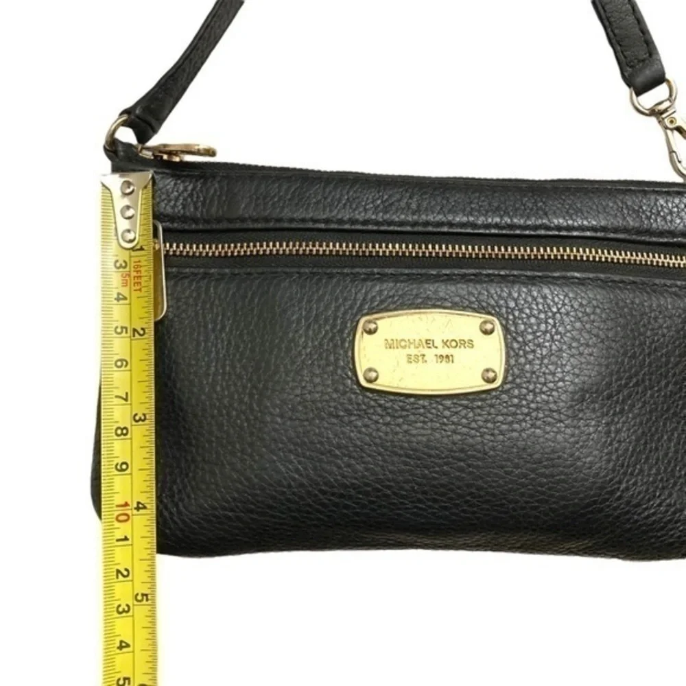 Michael kors black leather mini bag wristlet adorable